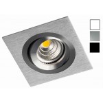 Foco basculante cuadrado empotrar Aluminio 1L, para Lámpara GU10/MR16, Blanco, Negro, Wengué ó Texturizado